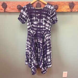 Anthropologie Corey Lynn Calter Painted Plaid Fit and Flare Midi Dress Size 8